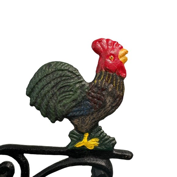Rustic Cast Iron Rooster Traditional Farmhouse Dinner Bell - Picture 4 of 16